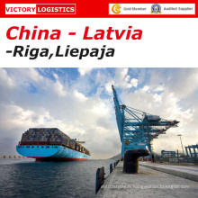 Agent d&#39;expédition / logistique Expédition de la Chine à Riga / Liepaja, Lettonie